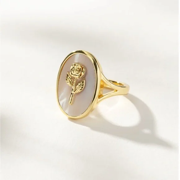 Uncommon James Pearlescent Rose Gold Ring, Sz 8 - Picture 2 of 3